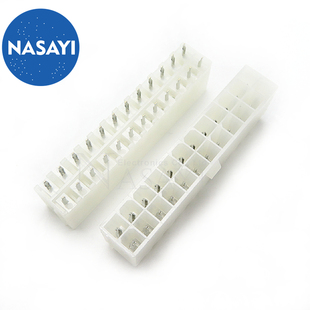 4.2MM 电脑主板电源插座 24P针ATX电源座接口 双排直针母座