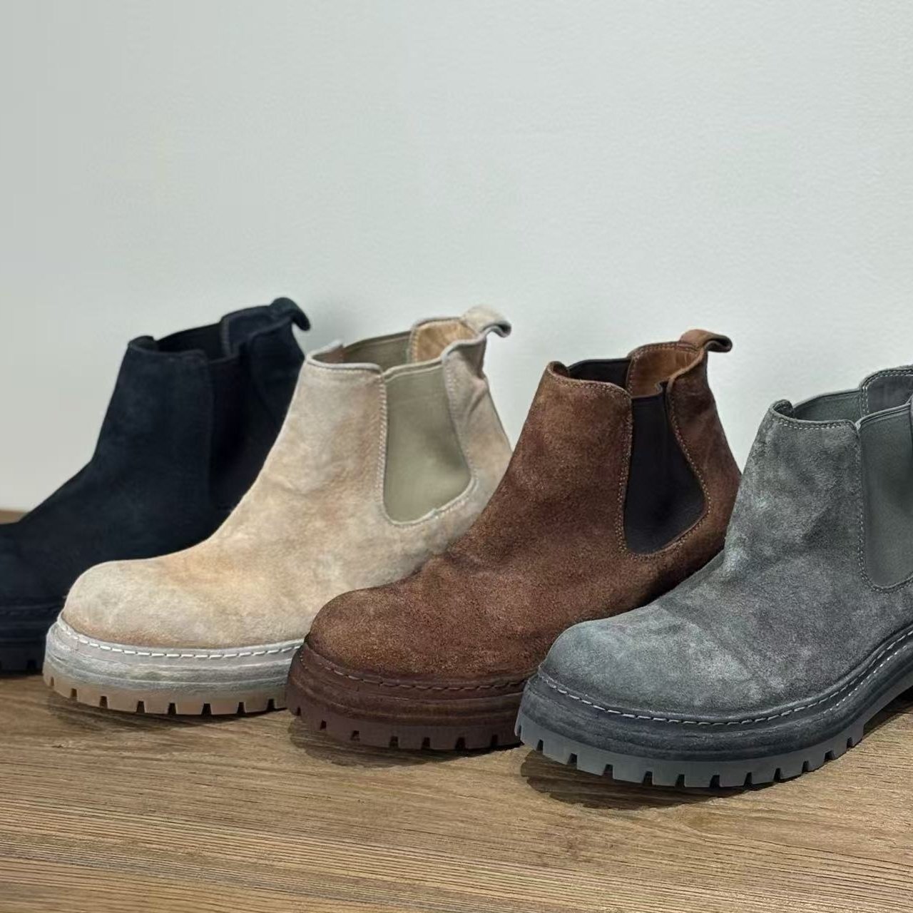 东莞高品质水洗马皮切尔西靴手工男鞋马皮25秋冬马丁靴复古短靴,流行男鞋,切尔西靴,淘宝优惠券,粉丝福利购,淘宝优惠卷