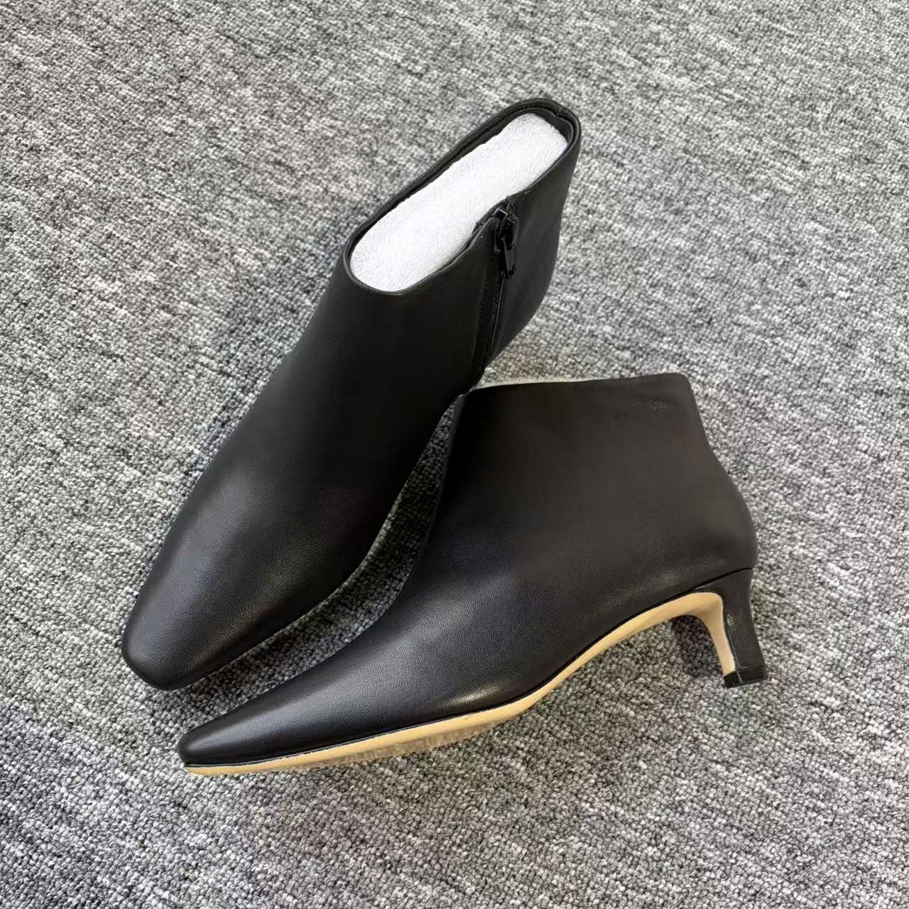 特价清仓真皮羊皮方头短筒靴秋冬中细跟切尔西靴瘦瘦靴时装裸靴,女鞋,时装靴,淘宝优惠券,粉丝福利购,淘宝优惠卷