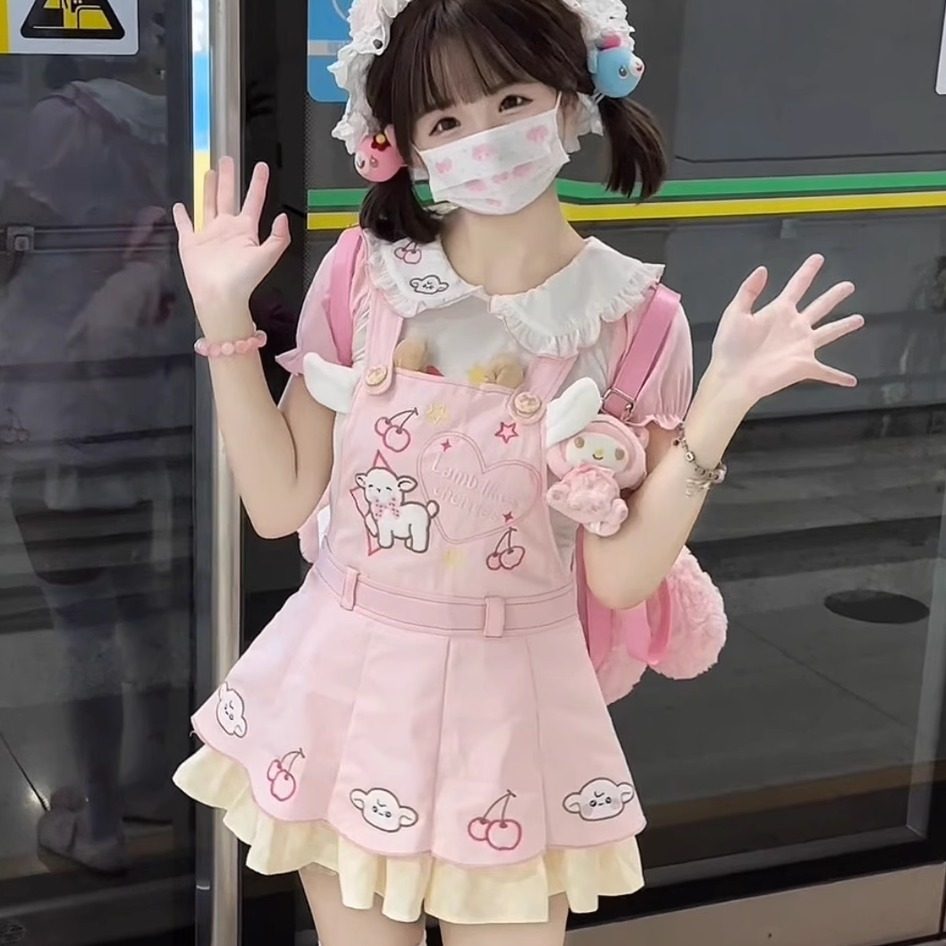 【咩咩羊】原创日系软妹可爱小个子连衣裙女儿服背带生日礼物正版