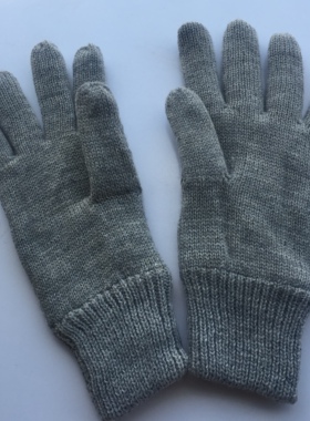 针织双层新雪丽保暖开车骑自行车女款秋冬季户外分指毛线护手手套