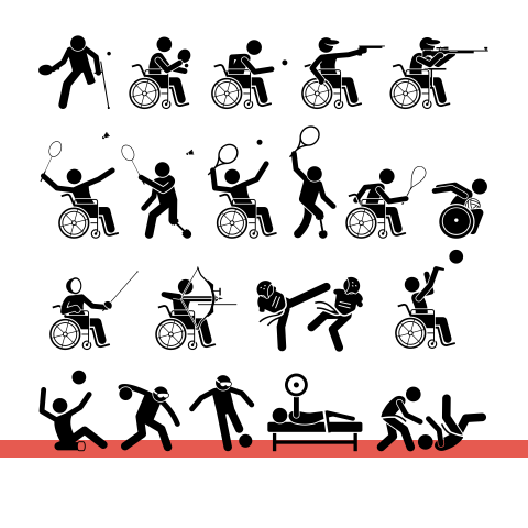 室内残疾人残障运动员竞技运动项目标志墙贴画镂空装饰自粘墙贴纸,家居饰品,软装墙贴,淘宝优惠券,粉丝福利购,淘宝优惠卷