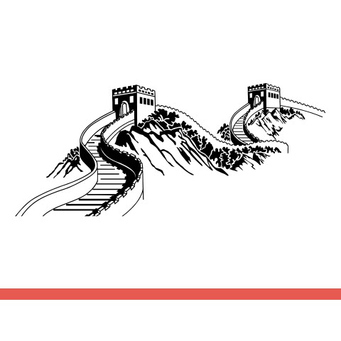 万里长城图案旅行社镂空墙贴画