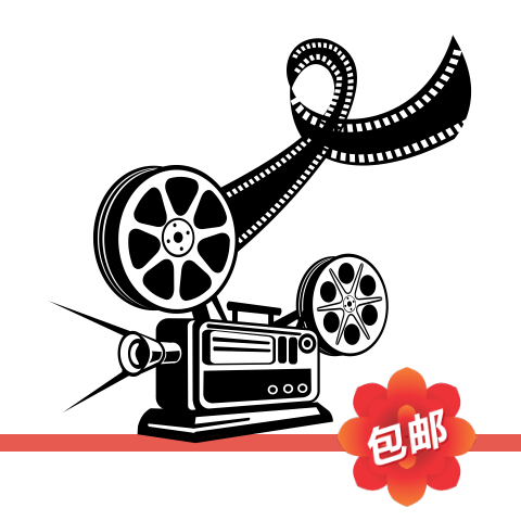 老式胶片放映机墙贴画电影院照相馆店铺复古背景墙镂空装饰墙贴纸