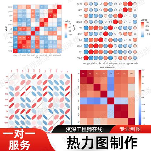 Origin数据热图制作设计带标签分块热力图气泡热图云图代做Prism