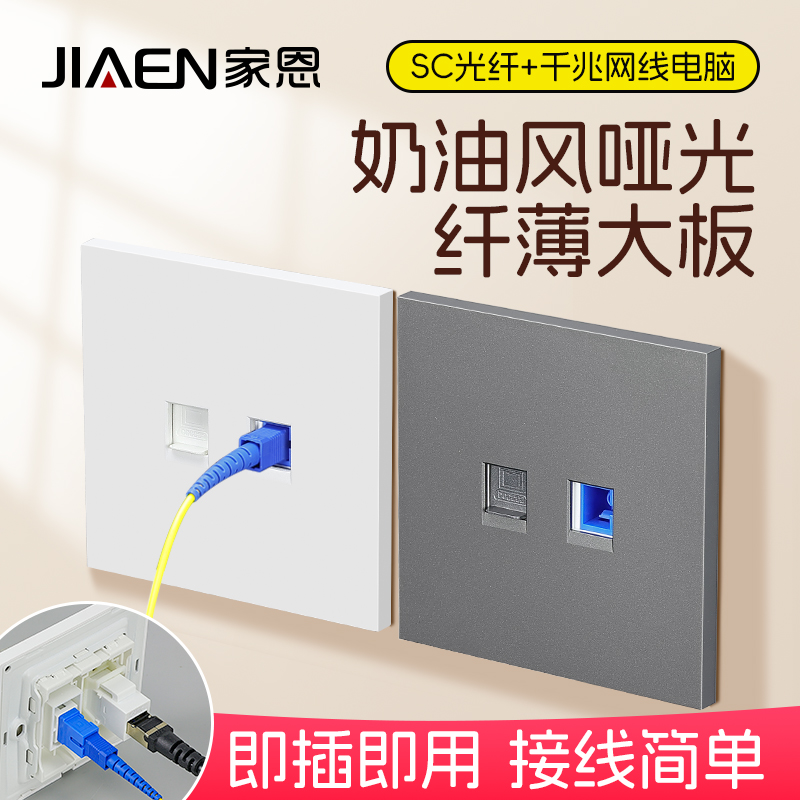 光纤网线插座二合一组合面板