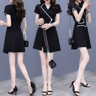 气质显瘦赫本风小黑裙套装 女装 两件套 高级感连衣裙夏季 2023新款