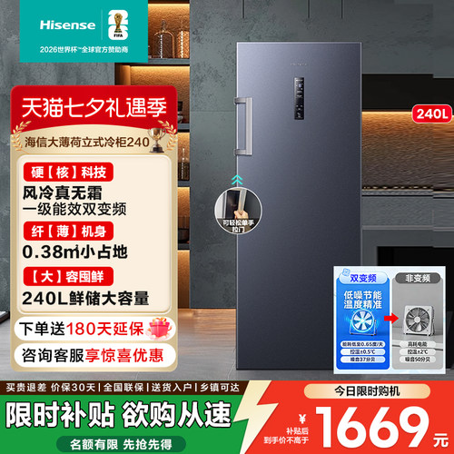 海信冷柜立式冷柜一级能效