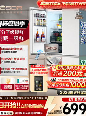 海信璀璨真空头等舱503L法式零嵌入式制冰一级官方世界杯定制冰箱