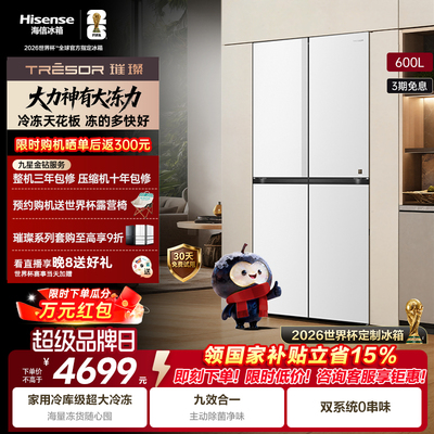 海信璀璨大力神600L十字冰箱