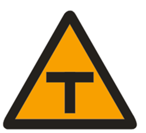 40三角标识警示t型交叉路口转弯上坡村庄窄桥y型定制交通标志牌