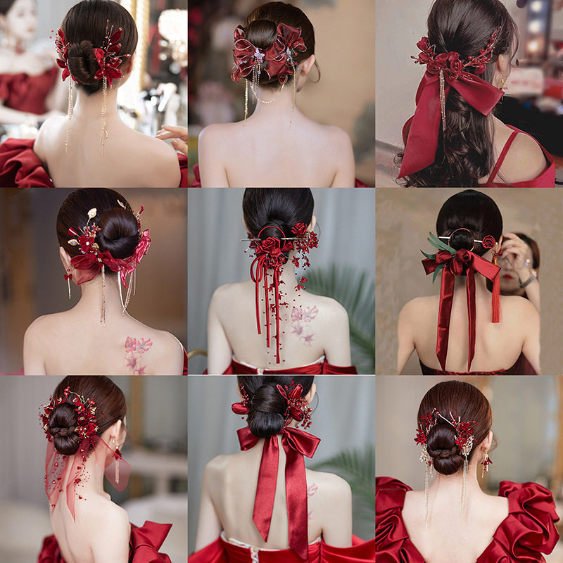 新娘红色对夹发饰侧边气质时尚头饰结婚敬酒服礼服旗袍晚宴配饰品,饰品/流行首饰/时尚饰品新,发饰,淘宝优惠券,粉丝福利购,淘宝优惠卷