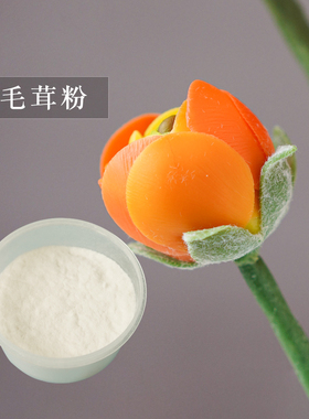 蜜蜡花树脂粘土软陶泥仿真多肉毛绒茸粉仿真植物白色绒毛童子绒5g