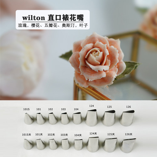 惠尔通夹过裱花嘴玫瑰叶子五瓣花