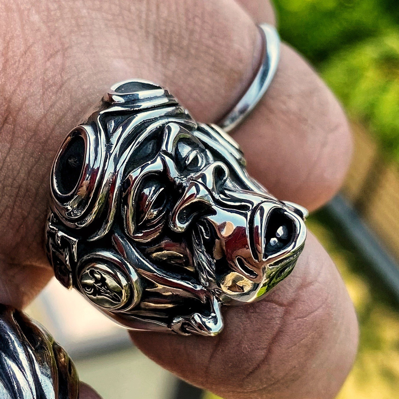 渡鸦原创无聊猿猴子飞行员银戒指