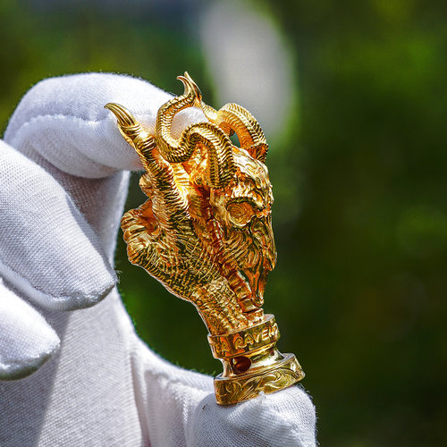 渡鸦限量款暗黑撒旦羊头足金吊坠