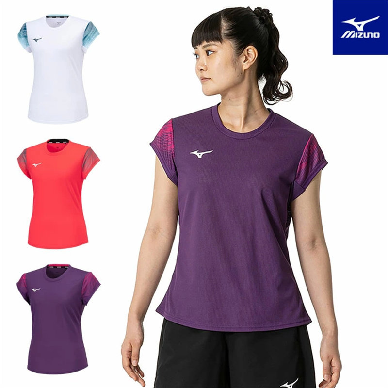 25年春MIZUNO美津浓女士羽毛球服短袖T恤上衣速干日本进口代购