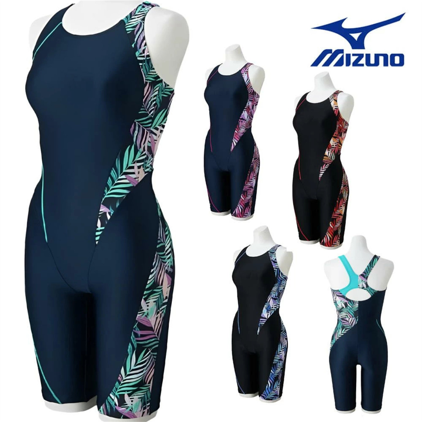 2026年新款MIZUNO美津浓女士泳衣健身休闲五分连体日本正品代购
