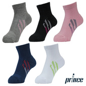 PRINCE王子羽毛球袜子运动毛巾袜吸汗女士 24年新款 日本正品 代购