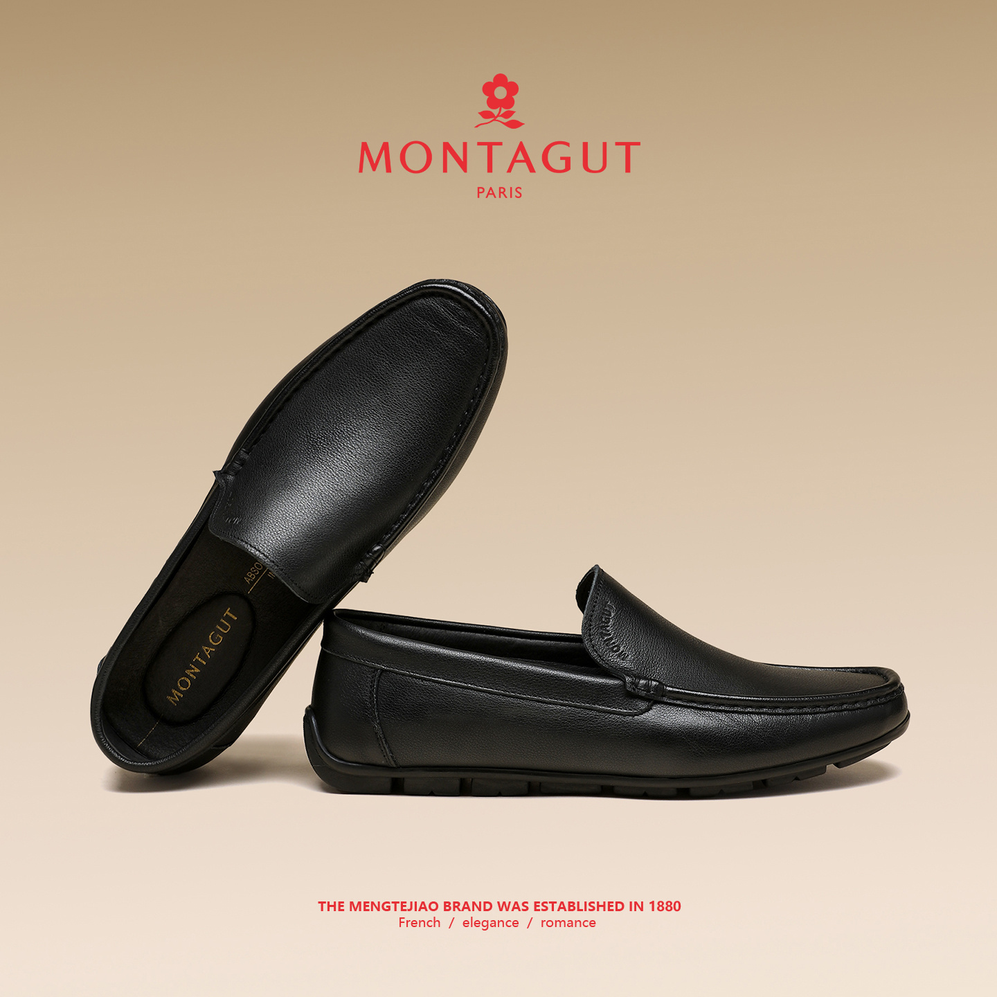 梦特娇官方旗舰头层牛皮男鞋