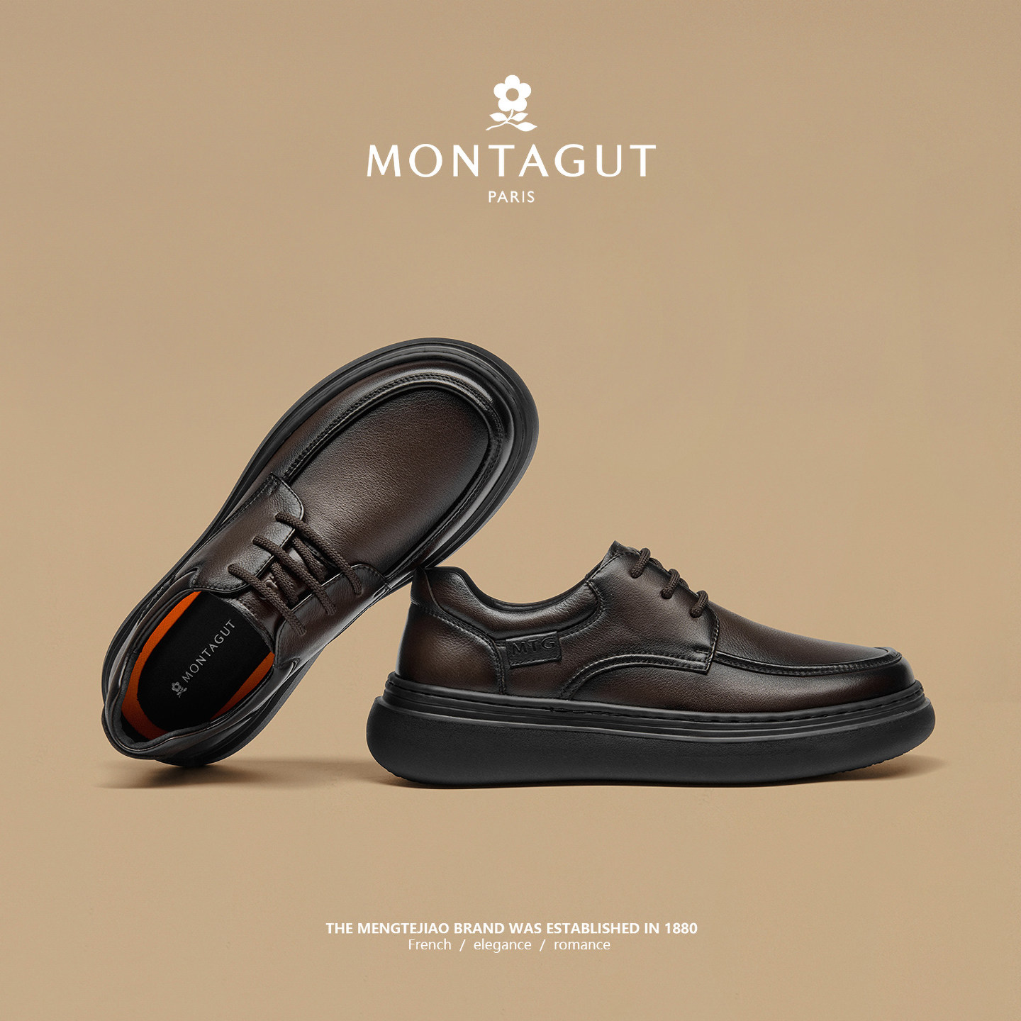 梦特娇头层牛皮男鞋2026新款皮鞋男英伦风休闲板鞋春季商务工作鞋,流行男鞋,单鞋,淘宝优惠券,粉丝福利购,淘宝优惠卷