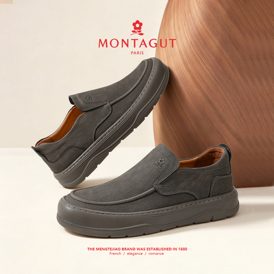 梦特娇官方旗舰店头层牛皮男鞋