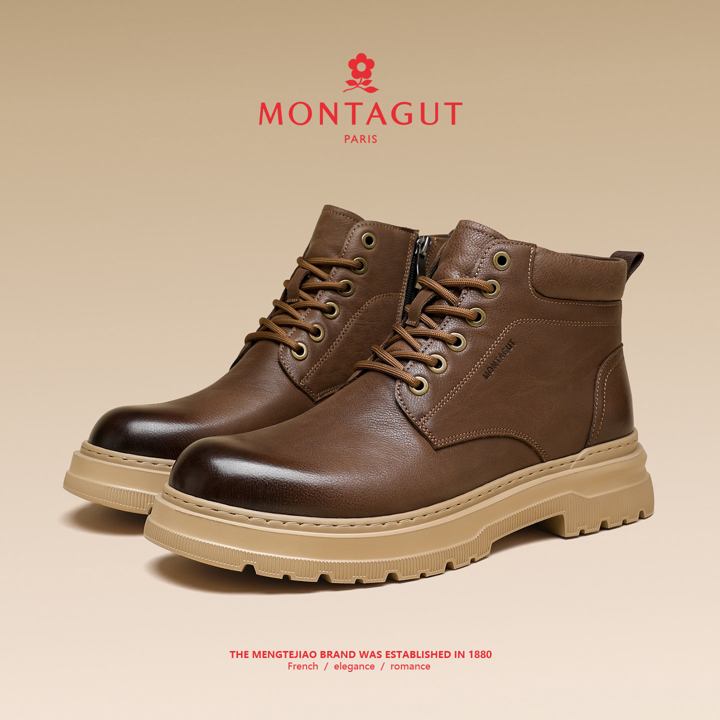 梦特娇马丁靴男款英伦风复古头层牛皮冬季高帮靴子男工装靴机车靴,流行男鞋,时装靴,淘宝优惠券,粉丝福利购,淘宝优惠卷