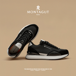 梦特娇品牌运动鞋厚底男鞋潮鞋2026新款春季头层牛皮旅游休闲鞋男