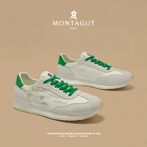 梦特娇官方旗舰真皮运动阿甘鞋男