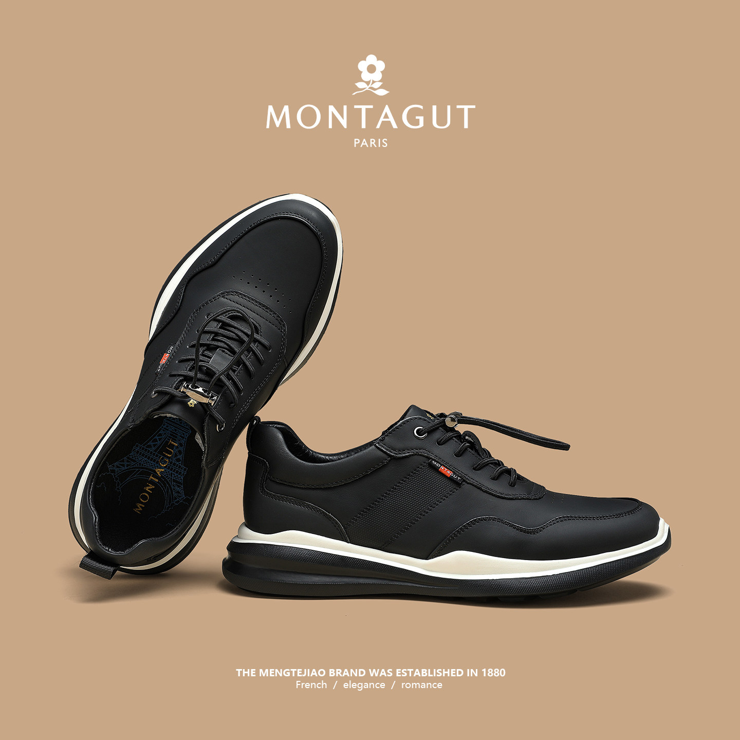 梦特娇商场同款男鞋2026新款头层牛皮轻奢春季运动休闲软底皮鞋男,流行男鞋,休闲皮鞋,淘宝优惠券,粉丝福利购,淘宝优惠卷