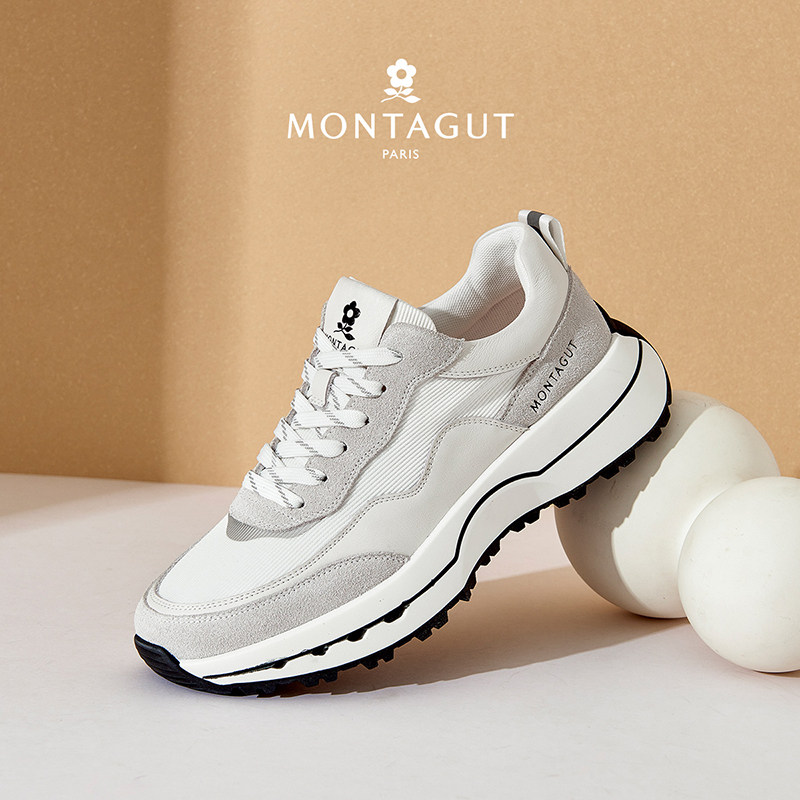 梦特娇官方旗舰真皮休闲运动鞋男