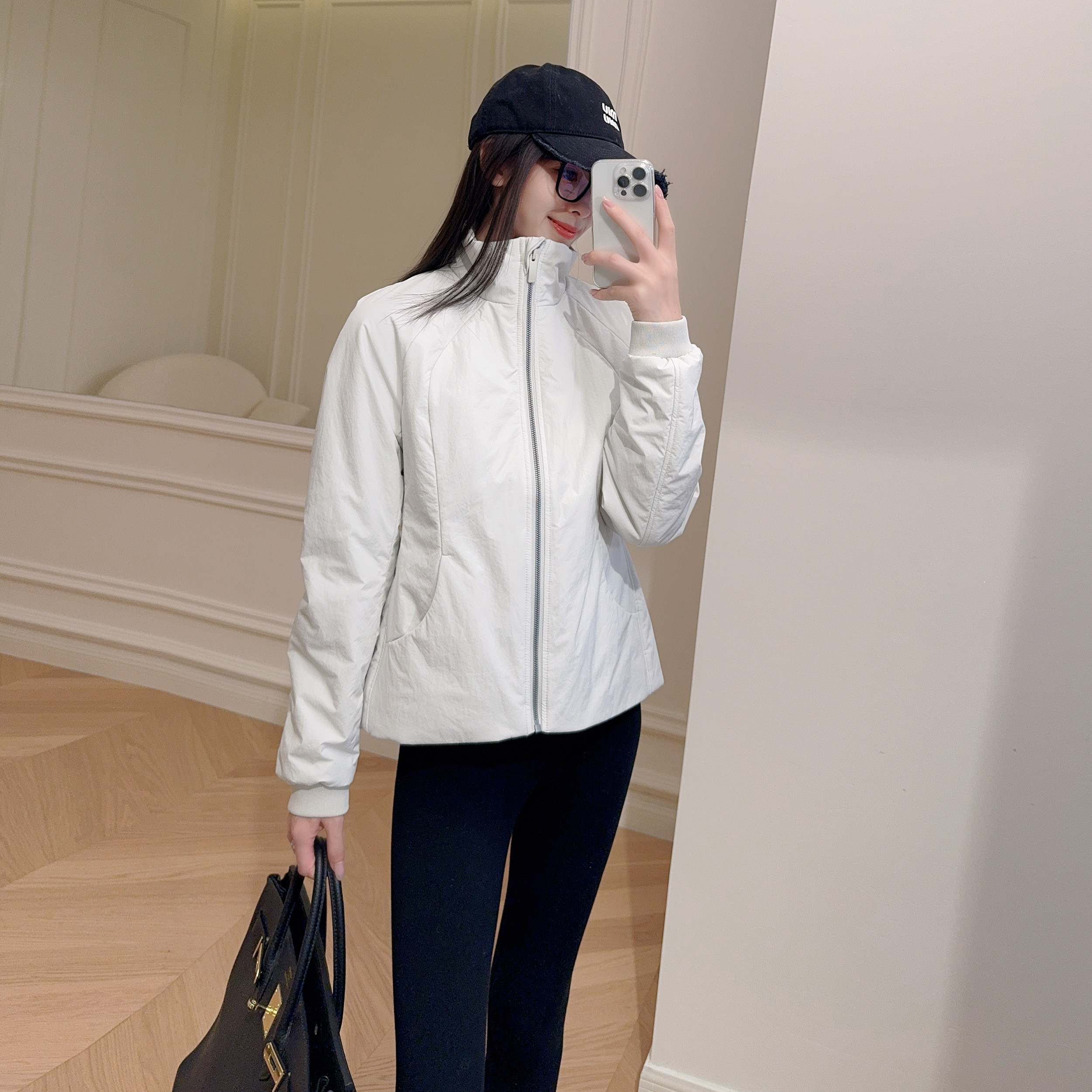 嫚渡|2025秋冬新款长袖保暖防风日常休闲简约纯色女款棉服外套