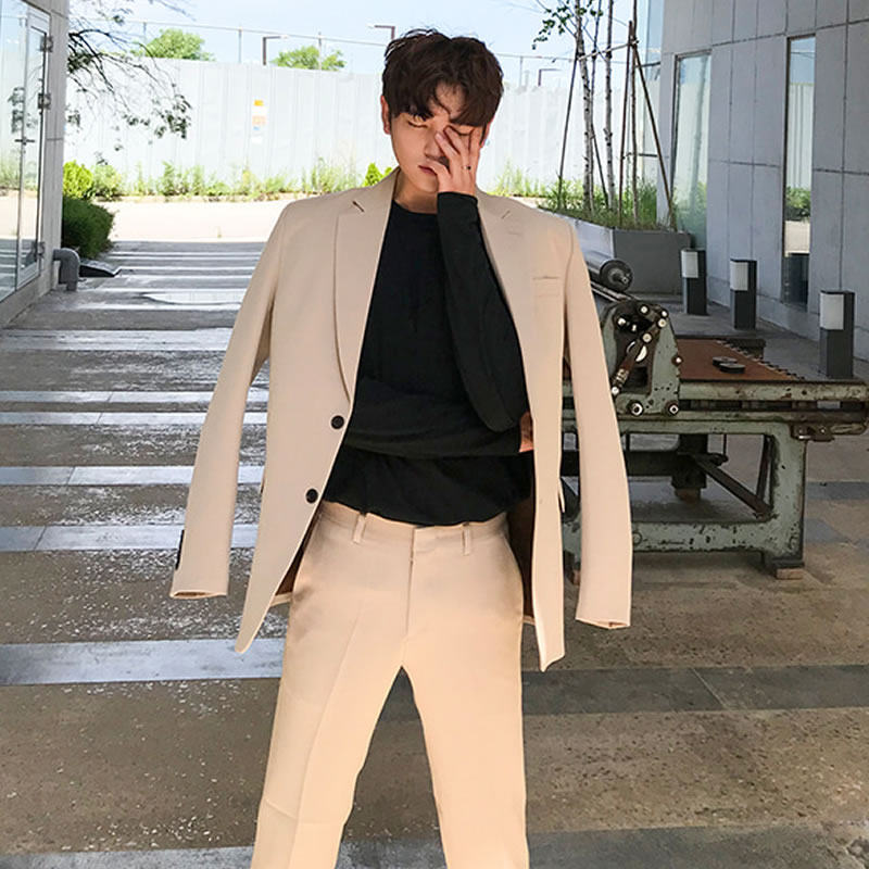 [BROKEN CODE WELFARE] BLAZER MENS KOREAN VERSION OF THE TIDE MENS SUIT SUIT CASUAL BRITISH STYLE YOUNG HANDSOME