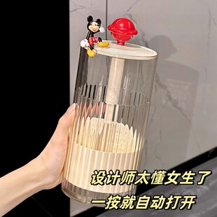 自动升降化妆刷收纳筒防尘带盖刷子桶梳妆台桌面口红化妆品收纳盒