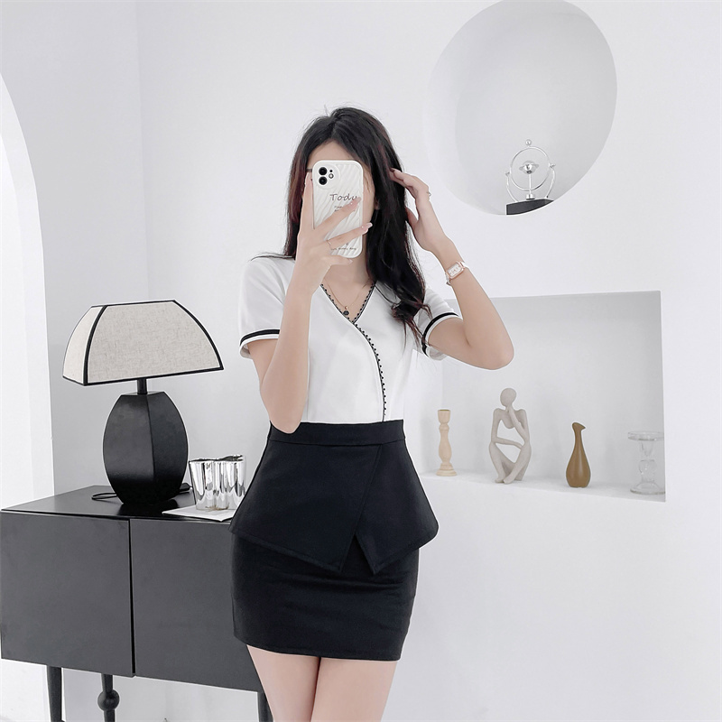 新款女士足疗桑拿按摩洗浴沐足技师服中袖裤子套装工作服显瘦遮肚