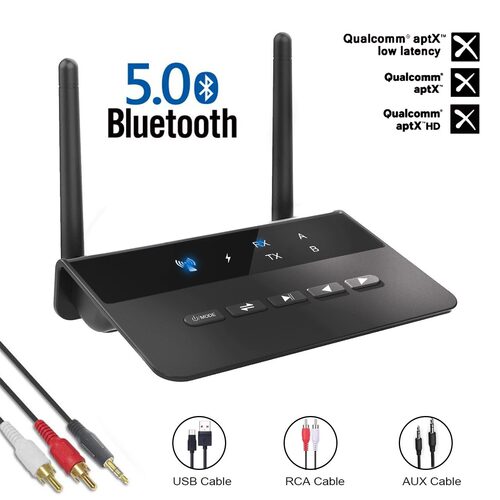 2025蓝牙5.4高通方案接收发射二合一AUXRCA车载电视APTX Adaptive