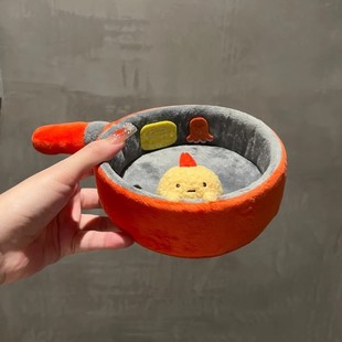 日系可爱角落生物炸虾平底锅玩偶公仔男女孩过家家毛绒玩具礼物
