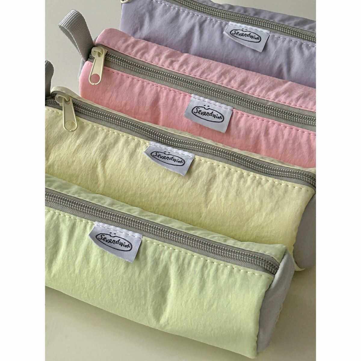 奶fufu笔袋ins高颜值学生耐脏大容量蛋卷笔袋简约柔软文具收纳袋