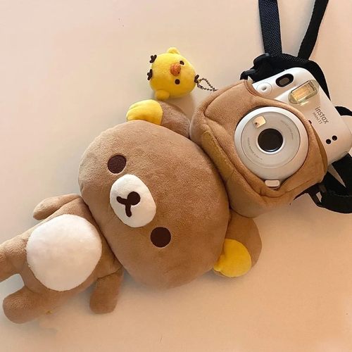 sanx轻松熊rilakkuma限定绝版毛绒玩偶熊哥拍立得相机包毛绒公仔