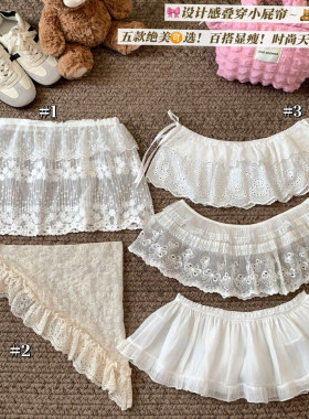 女童夏装芭蕾风半身裙中大童夏季蕾丝网纱短裙子儿童叠穿系带屁帘