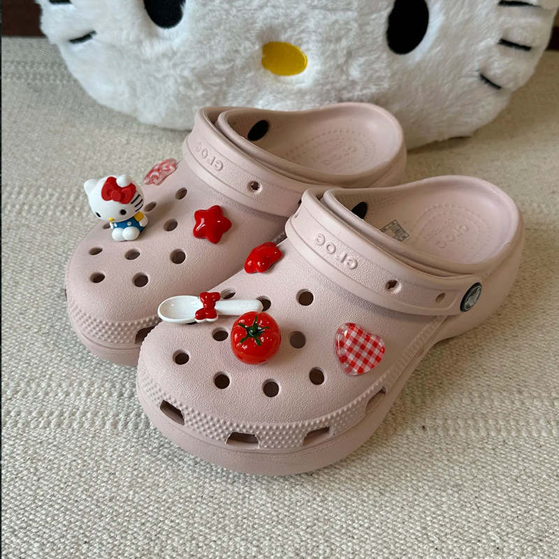 云朵洞洞鞋配饰hellokitty装饰女