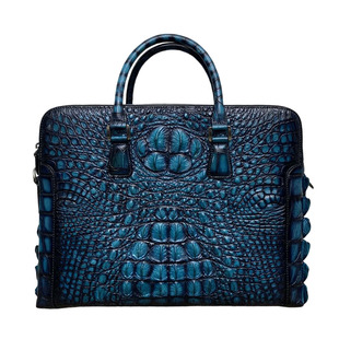 商务公文包男手提包通勤工作包真皮会议包文件包擦色鳄鱼皮公事包