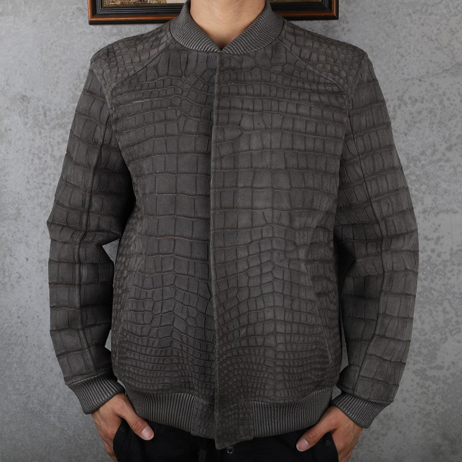 磨砂鳄鱼皮皮衣男2026新款真皮夹克潮流皮衣服秋冬季休闲上衣外套