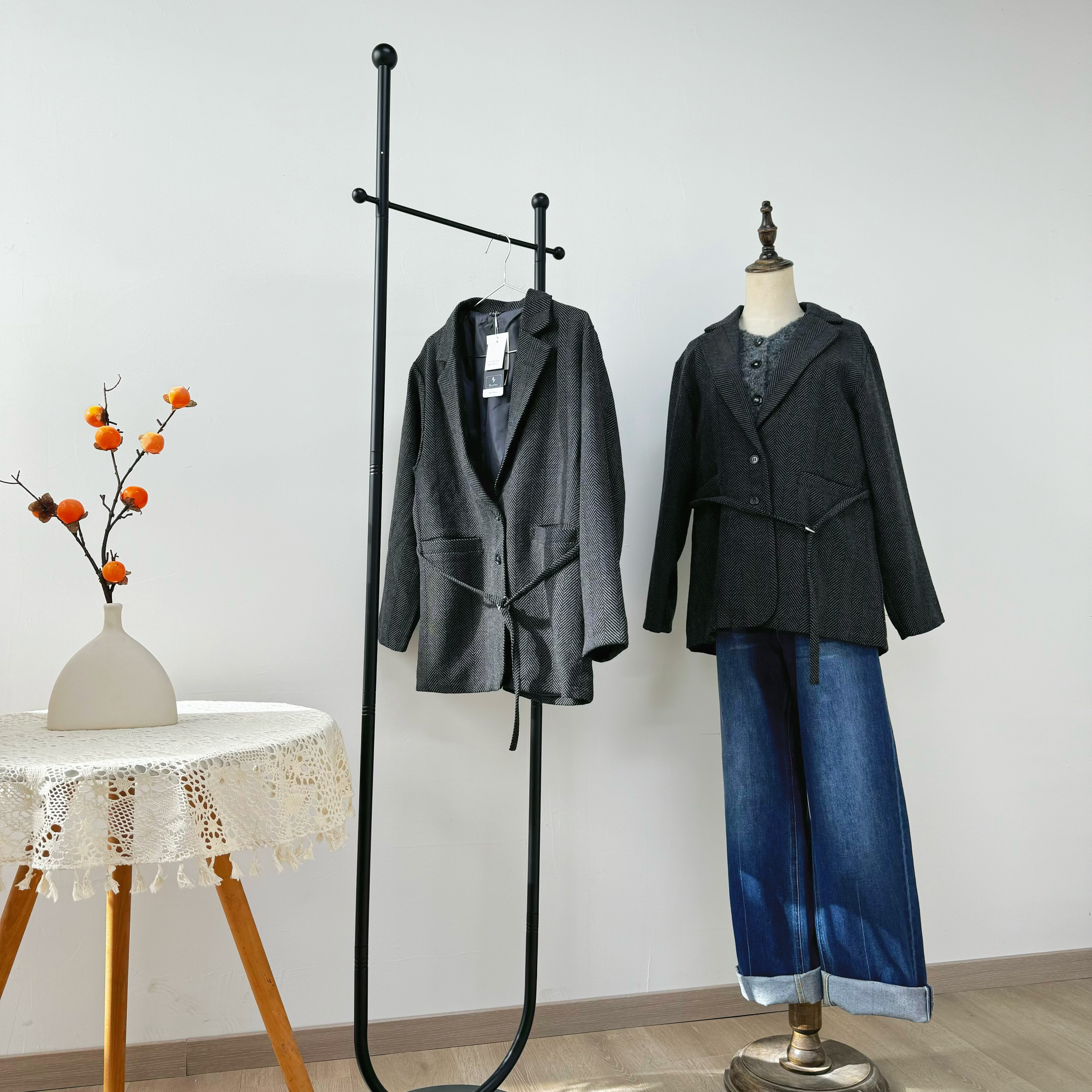 外贸日单 毛呢西装外套