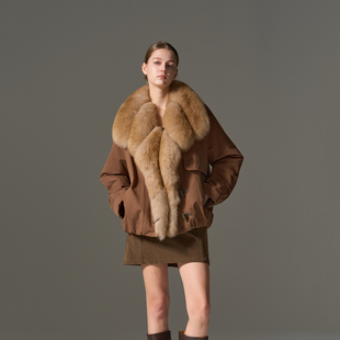芬兰进口狐狸毛领90白鹅绒羽绒皮草派克服 狐领御冬 GHJOD studio