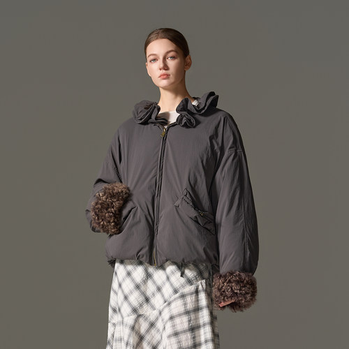 90白鹅绒休闲宽松保暖羽绒服外套