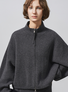 GHJOD studio 奢牌御用110支超细羊毛极简老钱风休闲拉链针织套装