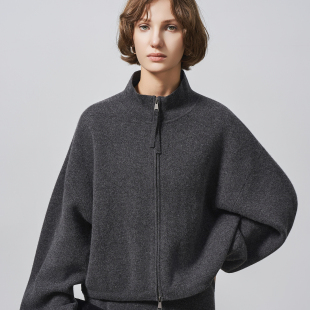 奢牌御用110支超细羊毛极简老钱风休闲拉链针织套装 GHJOD studio