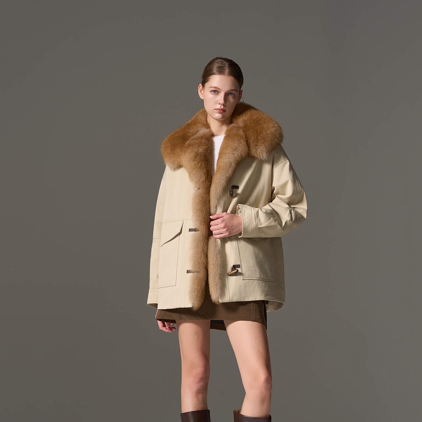 GHJOD90白鹅绒羽绒派克服外套女