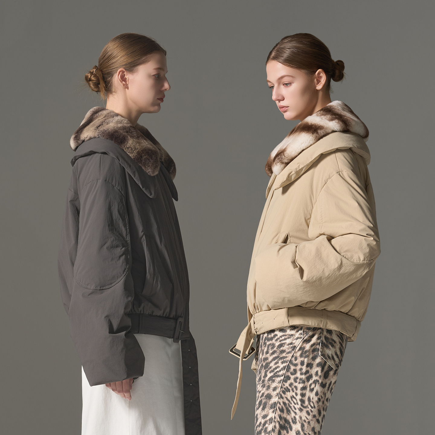 GHJOD可脱卸毛领90白鹅绒羽绒服